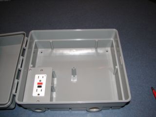 Box with interior cover plate removed
