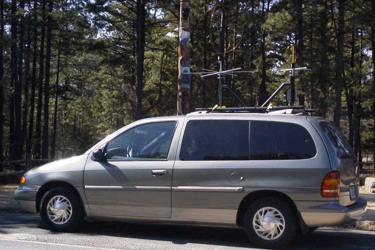 Family Van with Satellite Antennas